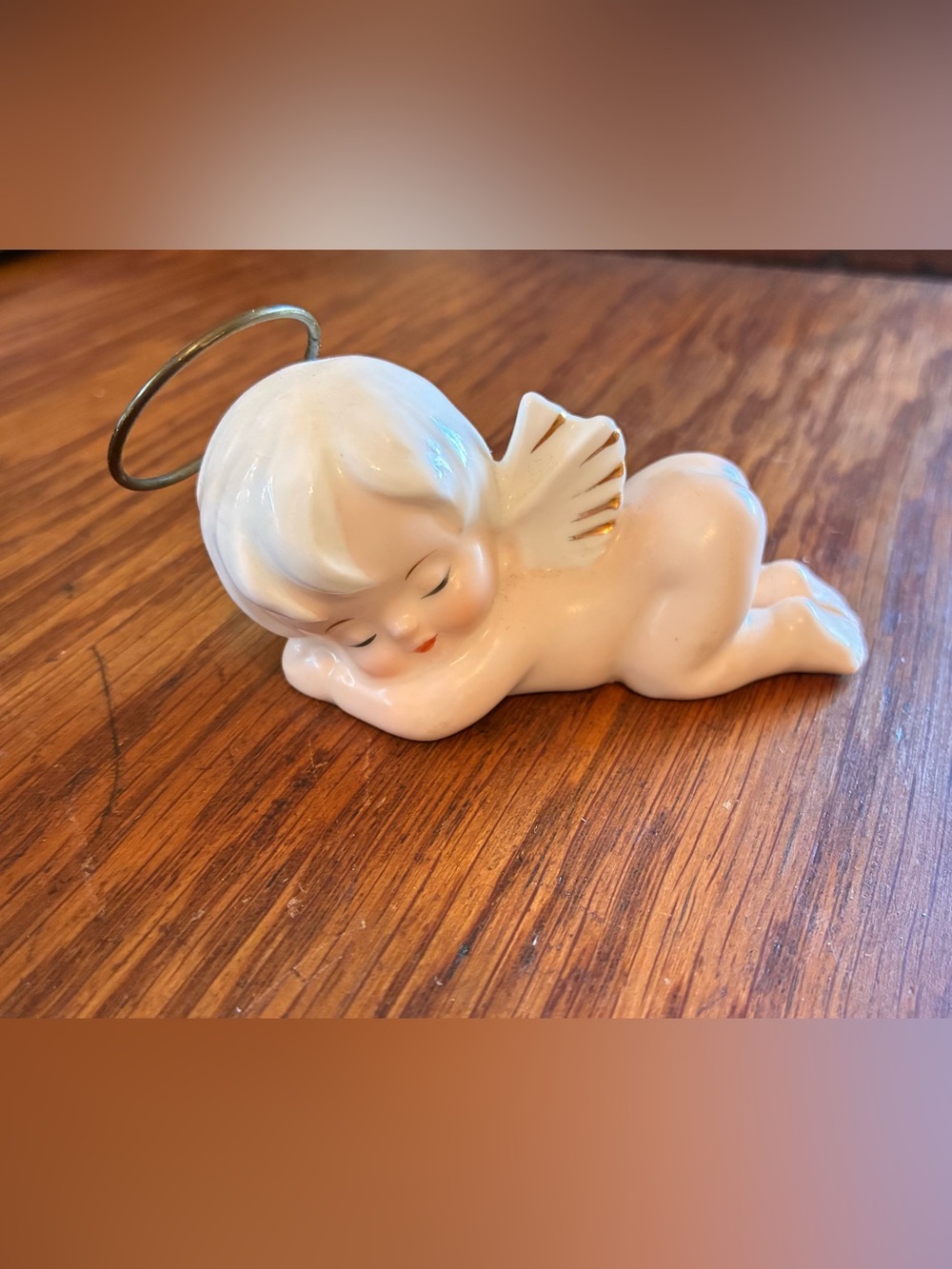 Vintage Enesco Lounging Angel Baby with halo 1981 Figurine Cherub